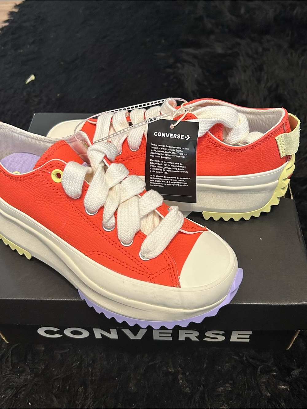 CONVERSE Run Star Hike Platform Low 'Color Pop - Vermillion Red' leather shoes 7 - Picture 8 of 8
